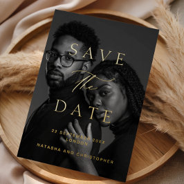 Minimalist Photo Overlay Wedding Save the Date