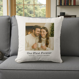 Minimalist Photo Personalized Text Keepsake Kudde