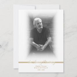 Minimalist Photo Remembrance Service Dear Ones Anteckningskort