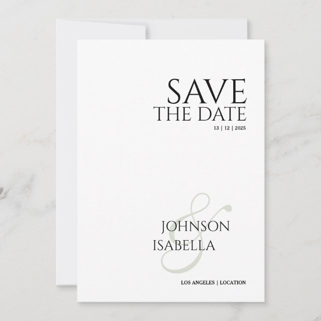 Minimalist Photo Save the Date Card Inbjudningar (Framsida)