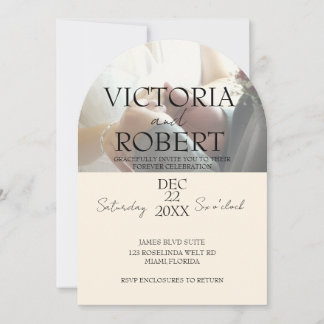 Minimalist Photo Wedding Engagement Arch Inbjudningar