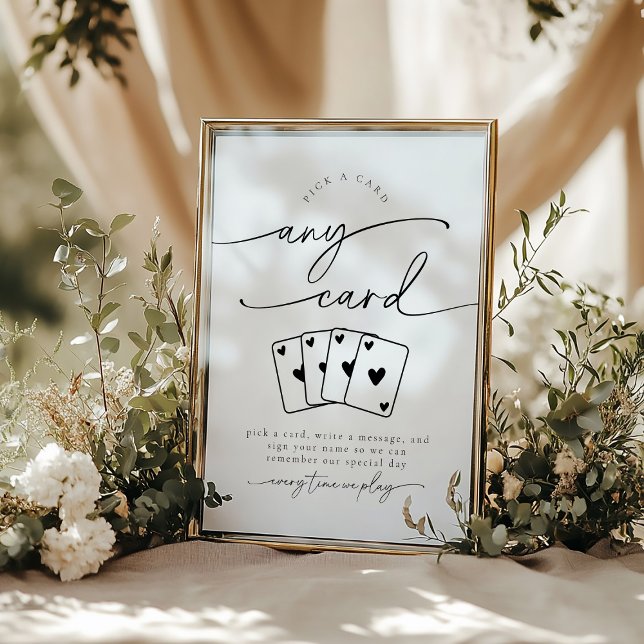 Minimalist Pick A Card Guestbook Sign Inbjudningar (Skapare uppladdad)