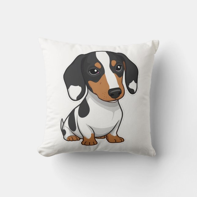 Minimalist Piebald Dachshund Art  Kudde (Framsida)