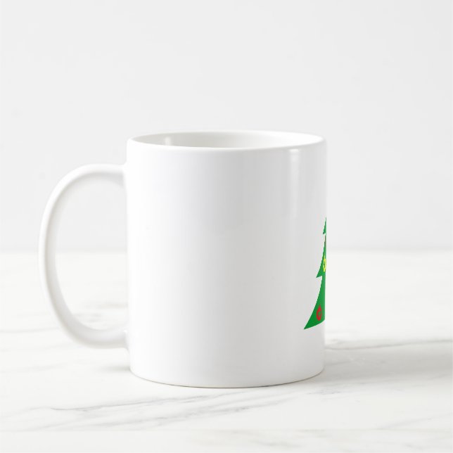 Minimalist Pine Tree Mug - Modern Abstract Christm Kaffemugg (Vänster)
