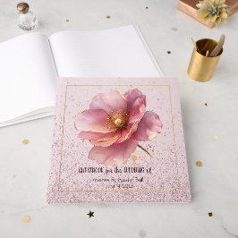 Minimalist Pink and Gold Poppy Wedding Gästböcker