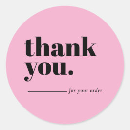 Minimalist Pink Business Customer Thank You Runt Klistermärke