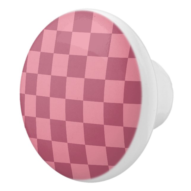 Minimalist Pink Checkerboard Pattern Knopp (Höger)