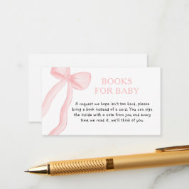 Minimalist Pink Coquette Bow Baby Shower Tilläggskort