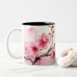Minimalist Pink Sakura Zen Coffee Cup  Två-Tonad Mugg<br><div class="desc">Embrace serene elegance with this minimalist Japanese cherry blossom design! Delicate pink sakura branches with soft watercolor effect on clean white background, accented with subtle gold lines. 🌸 Perfect for: • Zen and mindfulness enthusiasts • Adding tranquil beauty to your morning coffee • Spring seasonal decor refresh 🎁 Gift Idea:...</div>
