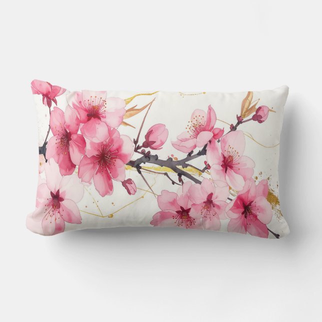 Minimalist Pink Sakura Zen Throw Cushion Lumbarkudde (Framsida)