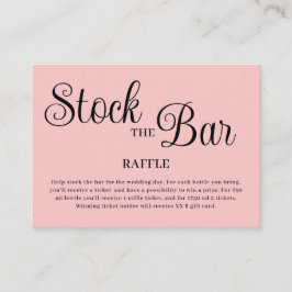 Minimalist Pink Stock the bar Bridal Shower  Tilläggskort