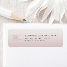 Minimalist Pink Wedding Return Address Label Returadress Etikett