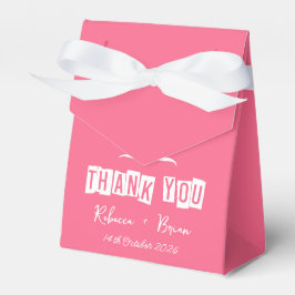Minimalist Pink & White Thank You Wedding Presentaskar