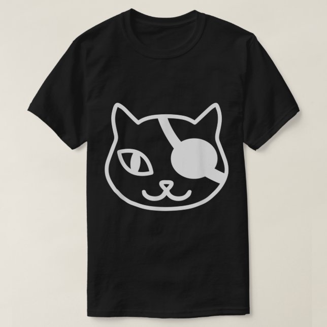 Minimalist Pirate Cat Line Art T Shirt (Design framsida)