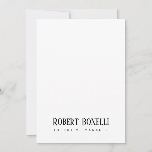 Minimalist Plain Black & White Modern Plain Card (Framsida)