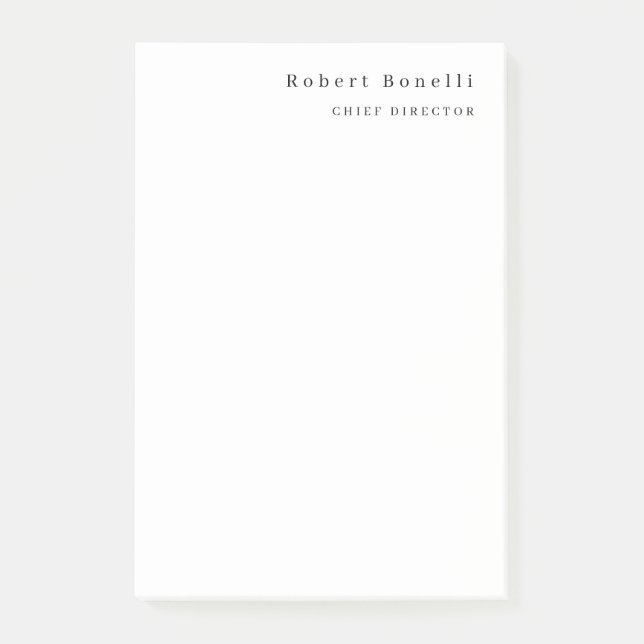 Minimalist Plain White Modern  Post-it Block (Framsida)