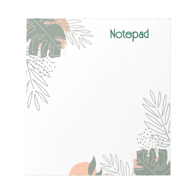 Minimalist plant paper notebook anteckningsblock (Framsida)