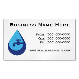 Minimalist Plumber Business Card Magnet