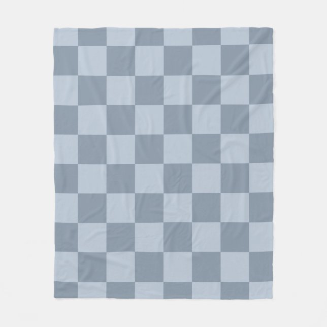 Minimalist Powder Blue Checkerboard Pattern Fleecefilt (Framsidan)