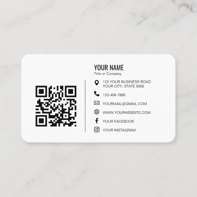 Minimalist Professional Company Logo QR Code Visitkort (Framsida)
