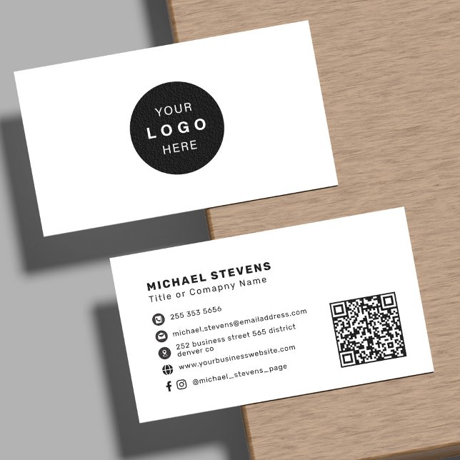 Minimalist professional company logo QR code  Visitkort (Skapare uppladdad)
