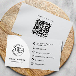 Minimalist Professional Custom Logo Icons QR Code Visitkort