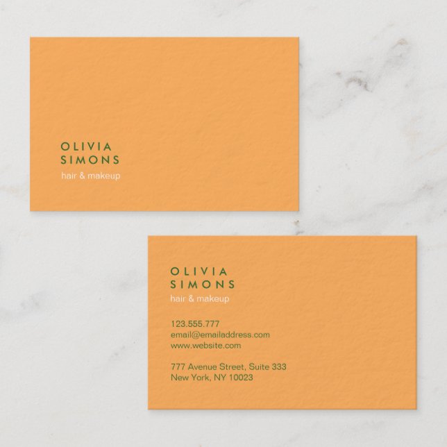 Minimalist Professional Green Business Cards Visitkort (Fram/baksida)