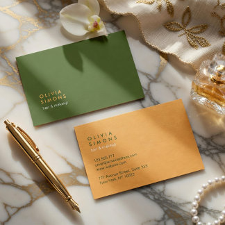 Minimalist Professional Green Business Cards Visitkort