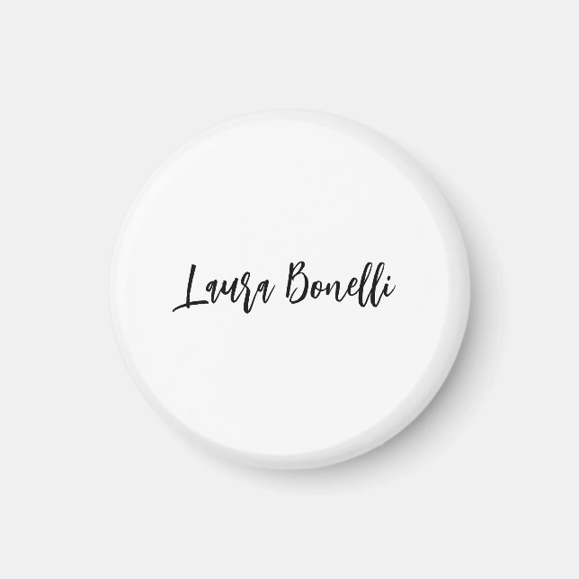 Minimalist Professional Handwrite Plain Name Title Magnet (Framsidan)