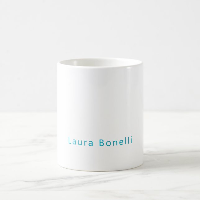 Minimalist Professional Modern Name Azure Blue Kaffemugg (Center)
