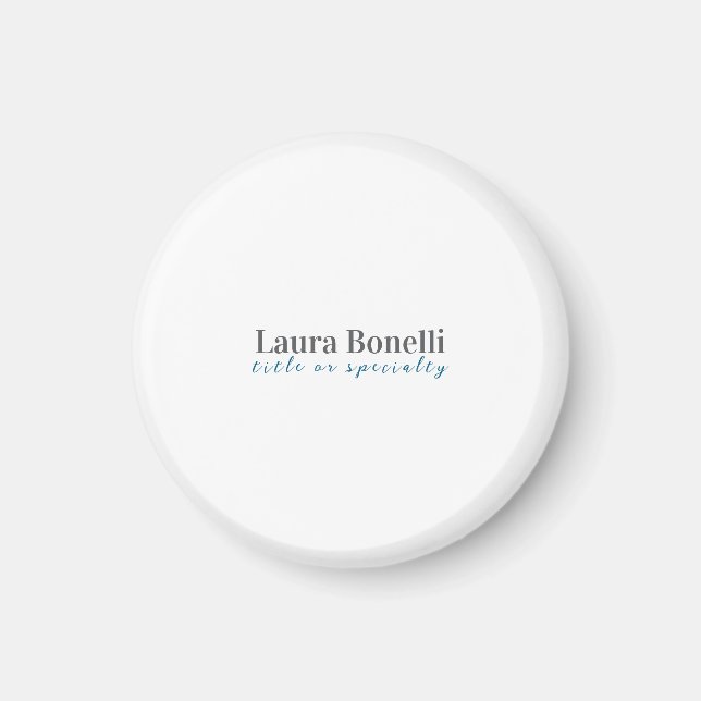 Minimalist Professional Modern Plain Name Title Magnet (Framsidan)