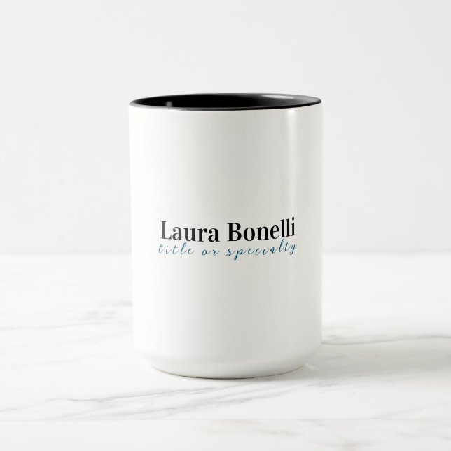 Minimalist Professional Modern Plain Name Title Mugg (Center)