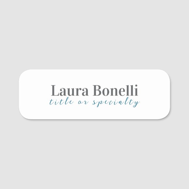 Minimalist Professional Modern Plain Name Title Namnbricka (Framsida)