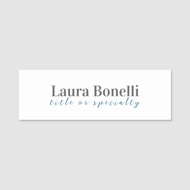 Minimalist Professional Modern Plain Name Title Namnbricka (Framsida)