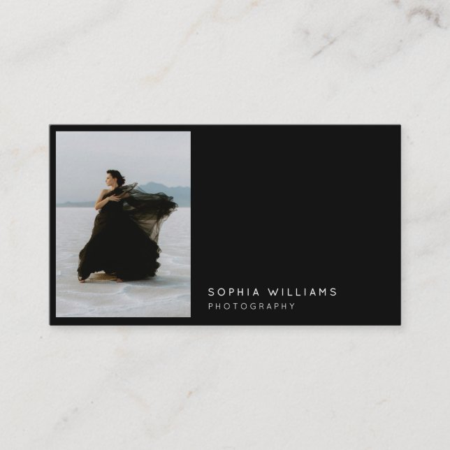 Minimalist Professional Photo Qr Code Business Visitkort (Framsida)