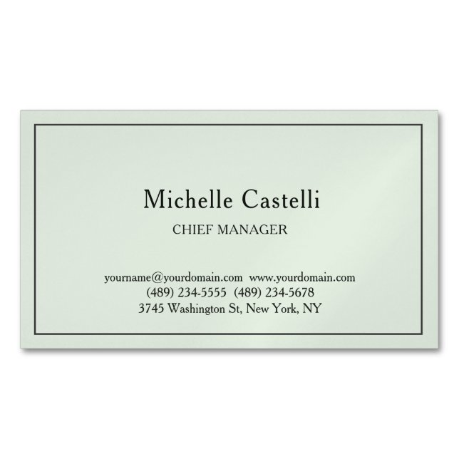 Minimalist Professional Unique Classical Pastel Magnetiska Visitkort (Framsida)