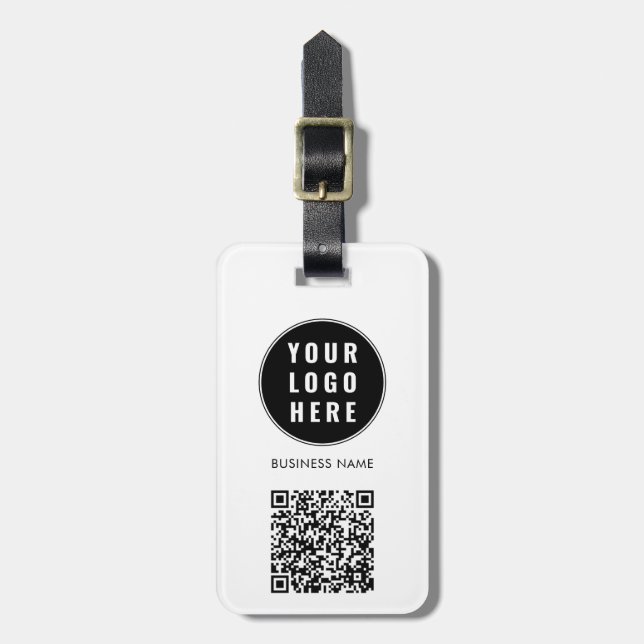 Minimalist QR Code Business Logo Bagagebricka (Vertikal Framsida)