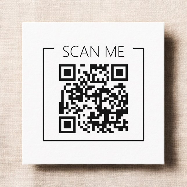 Minimalist QR Code Scan Me Business Fyrkantigt Visitkort (Skapare uppladdad)