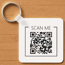 Minimalist QR Code Scan Me Business Nyckelring
