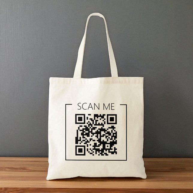 Minimalist QR Code Scan Me Business Tygkasse (Skapare uppladdad)