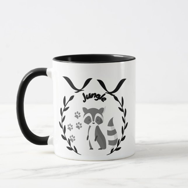 Minimalist Raccoon Graphic Mugg (Vänster)