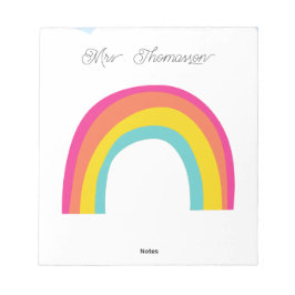 Minimalist Rainbow teacher Notepad Anteckningsblock