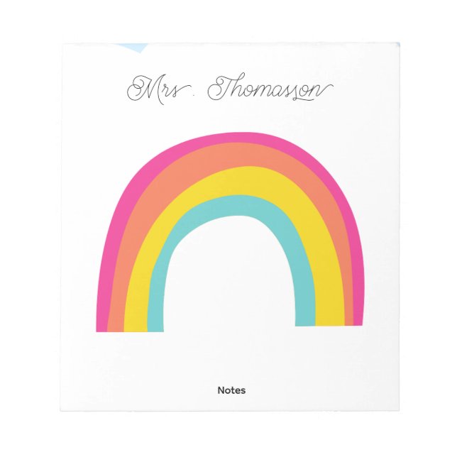 Minimalist Rainbow teacher Notepad Anteckningsblock (Framsida)