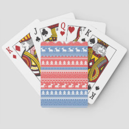 Minimalist Red & Blue Christmas - Unique Pattern Casinokort