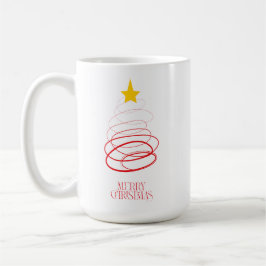 Minimalist Red Christmas Tree Mug – Merry Christma Kaffemugg