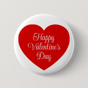 Minimalist Red Heart Alla hjärtans dag Knapp