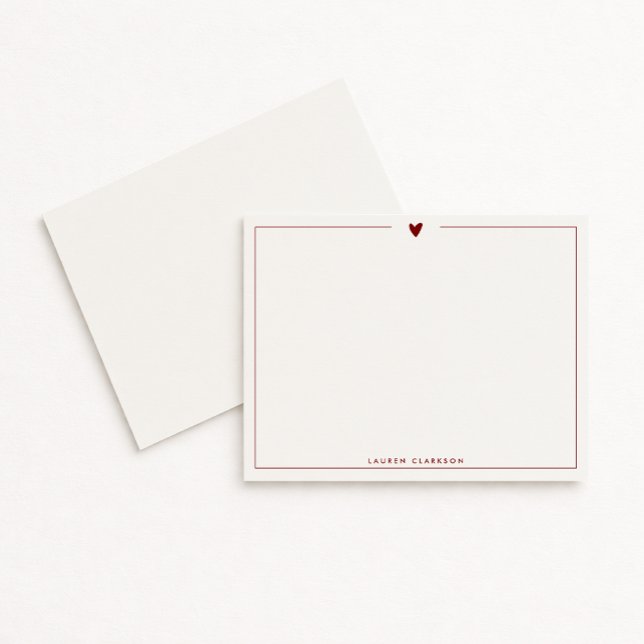 Minimalist Red Heart Stationery Note Card Inbjudningar (Skapare uppladdad)