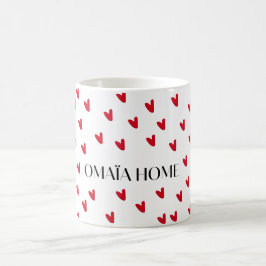 Minimalist Red Hearts Pattern Mug | Cute Romantic  Kaffemugg