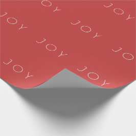 Minimalist Red Joy Typography Mönster Presentpapper