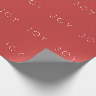 Minimalist Red Joy Typography Mönster Presentpapper